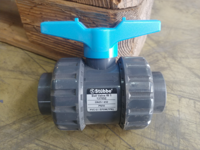 Kugelhahn W1 DN25/d32 PN10 PVC Stübbe