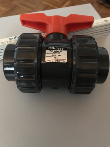 PVC Kugelhahn DN32/d40 Stübbe